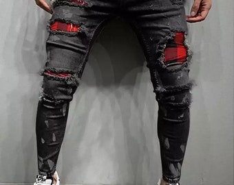 Ripped Jeans Men - Etsy