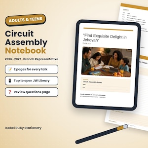 JW 2026-2027 Circuit Assembly With Branch Representative Notebook | Find Exquisite Delight in Jehovah | Adults & Teens | Digital PDF