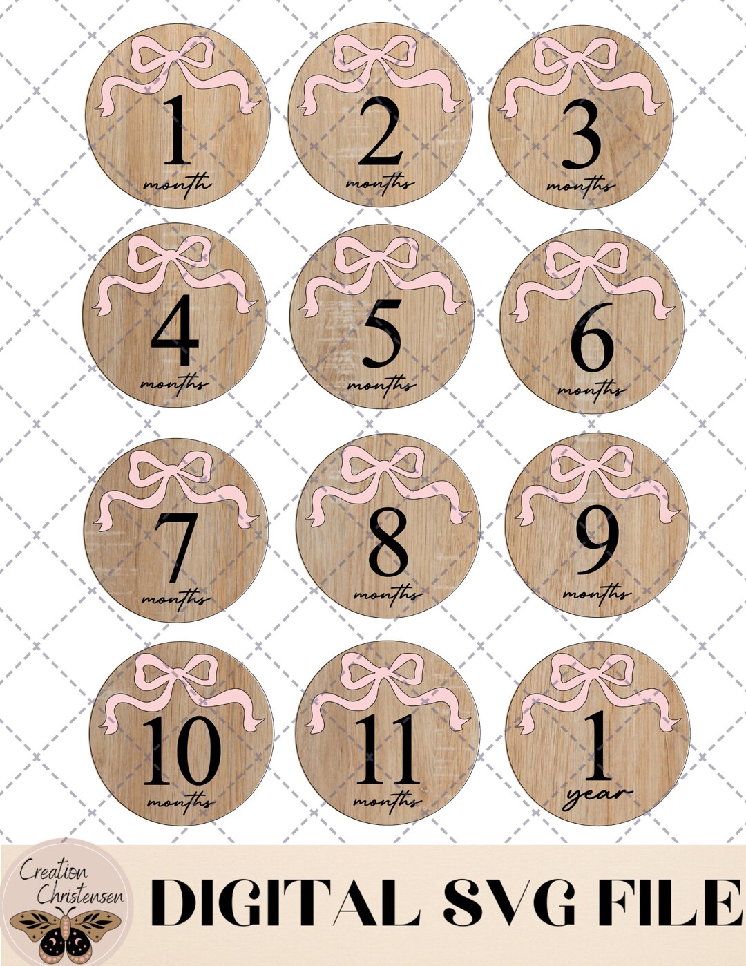 Coquette Bow Milestones | Baby Milestone Card | Ribbon | Photo Prop ...