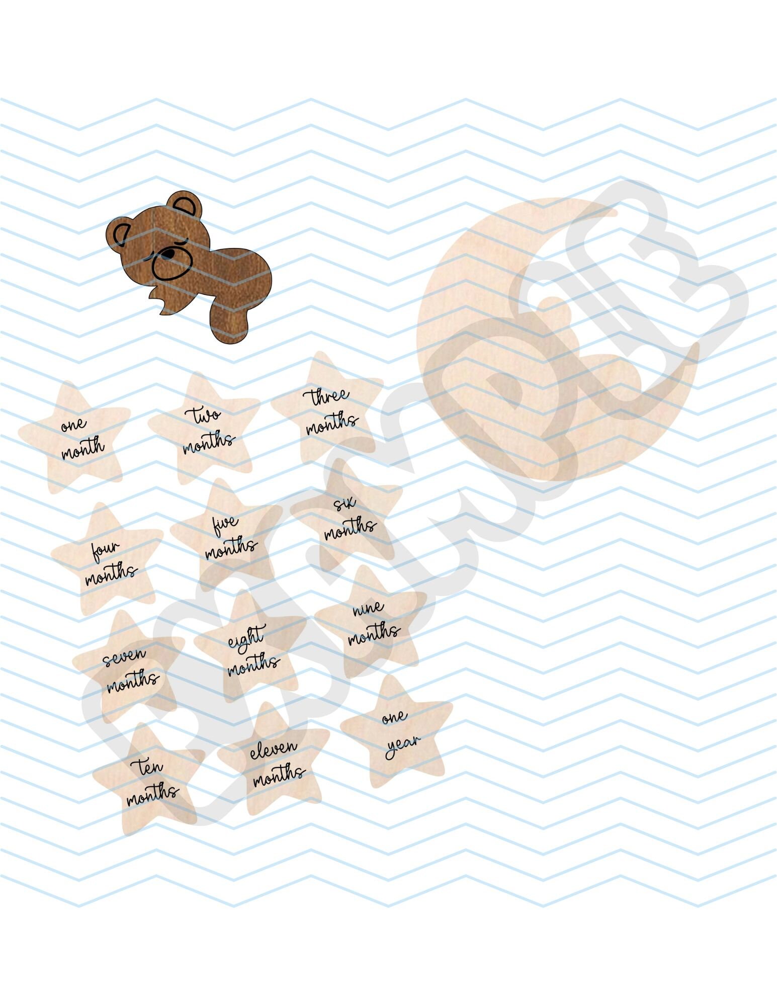 Bear Hugging Moon Milestone | Baby Milestone Card | Teddy Bear | Photo ...