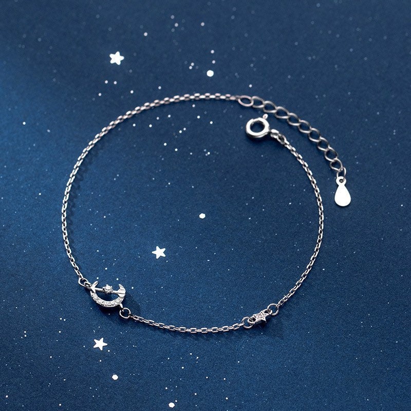 925 Silver Heart Love Star Moon Elegant Charm For Bracelet - Temu