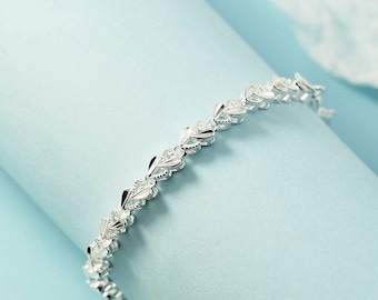 925 sterling silver elegant dainty heart bracelet womens - adjustable with a gift bag | Personalised women jewellery