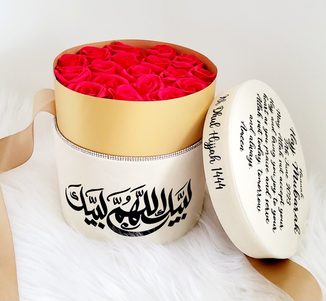 Haj Box Personalised Hajj Gift Box | Hajj Mubarak Gift | Forever Roses Birthday ...