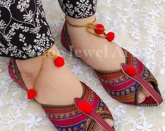 Handmade Embroidered Bridal Juttis: Colorful Ethnic Wedding Shoes