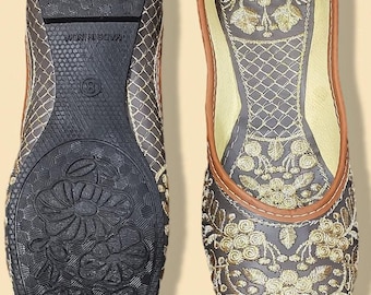 Silver Embroidered Bridal Khussa Shoes: Handmade Indian Wedding Jutti