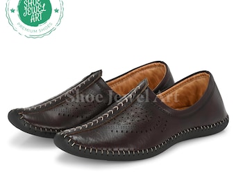 Herren Braun Mojari Schuhe: Ethnische indische Hochzeits-Müßiggänger
