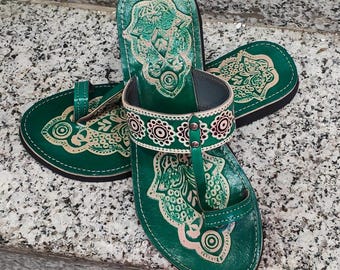 Handmade Leather Kolhapuri Sandals: Boho Slip-On Flats