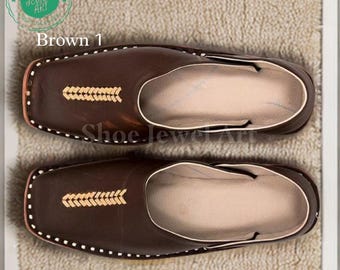 Handmade Leather Mojari Shoes: Traditional Indian Ethnic Loafers