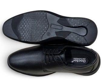 Handmade Calf Leather Laced Shoes: Comfortable Slip-Resistant Orthopedic Dress Shoes