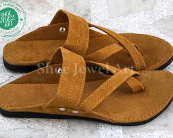 Tan & Brown Relaxable Sandals For Mens, Comfortable men Slippers, Ethnic Thong Sandals, Handmade Sandals, Spartan sandals, Gifts for mens,