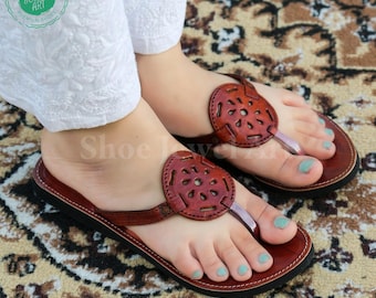 Ladies Brown Leather Sandals, Handmade Everyday Women's Shoes, Classic Grecian Summer Flats Slides Spartan Beach Thongs Sandals,Ladies shoes