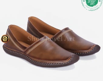 Leren Mojari-schoenen heren: traditionele Indiase bruidegomschoenen