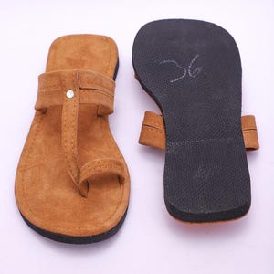 Suede Leather Handmad Sandals for Womens, Tan Colour Sandal, Toe Ring Sandals, Summer Sandals, Barefoot Sandals, Ethnic sandal, Daily Sandal