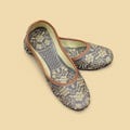 Silver Embroidered Bridal Juttis: Handmade Indian Wedding Shoes product logo