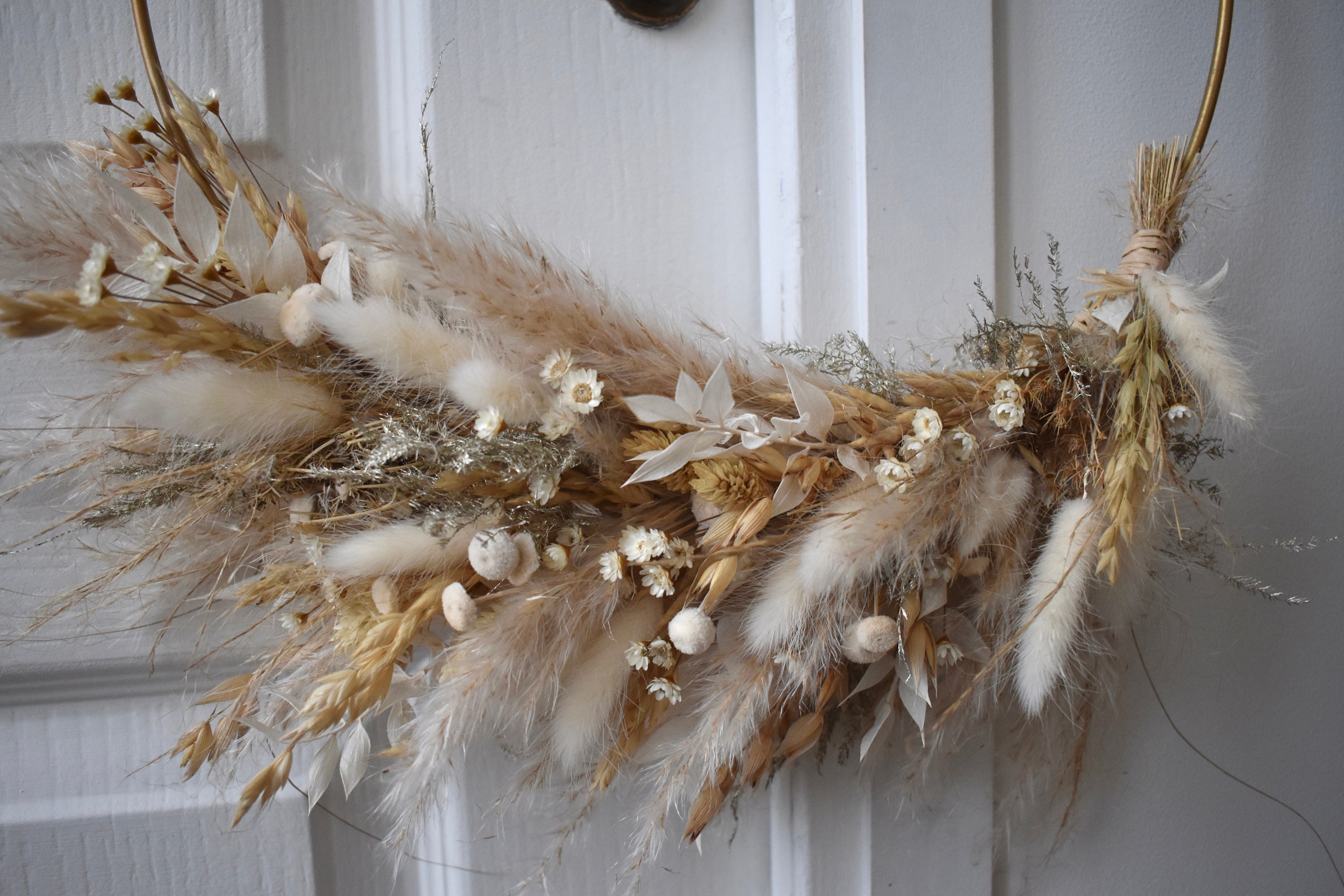 Couleurs de Fleurs Séchées Blanc Or & Naturel