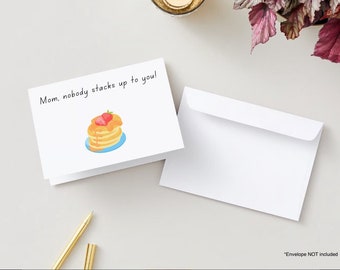 Nobody stacks up to you - card, Mother’s Day, holiday, pun, funny, printable, PDF, simple card, greeting card