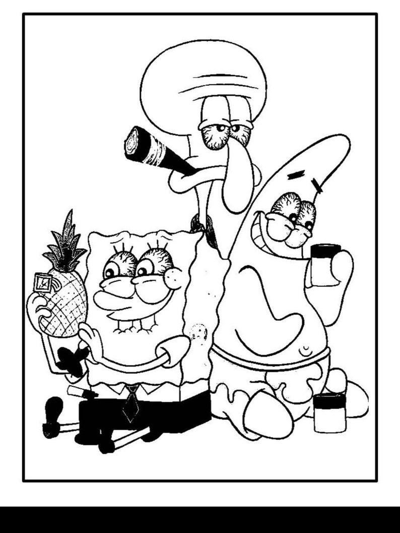 Coloring 90’s Stoner Classic Cartoon Favorites is 2 Dollars a Page - Etsy