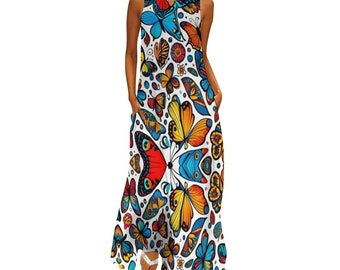 Long dress women's Butterfly