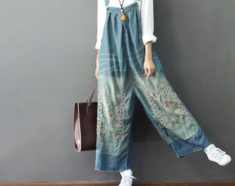 Wide Leg Overalls - Etsy