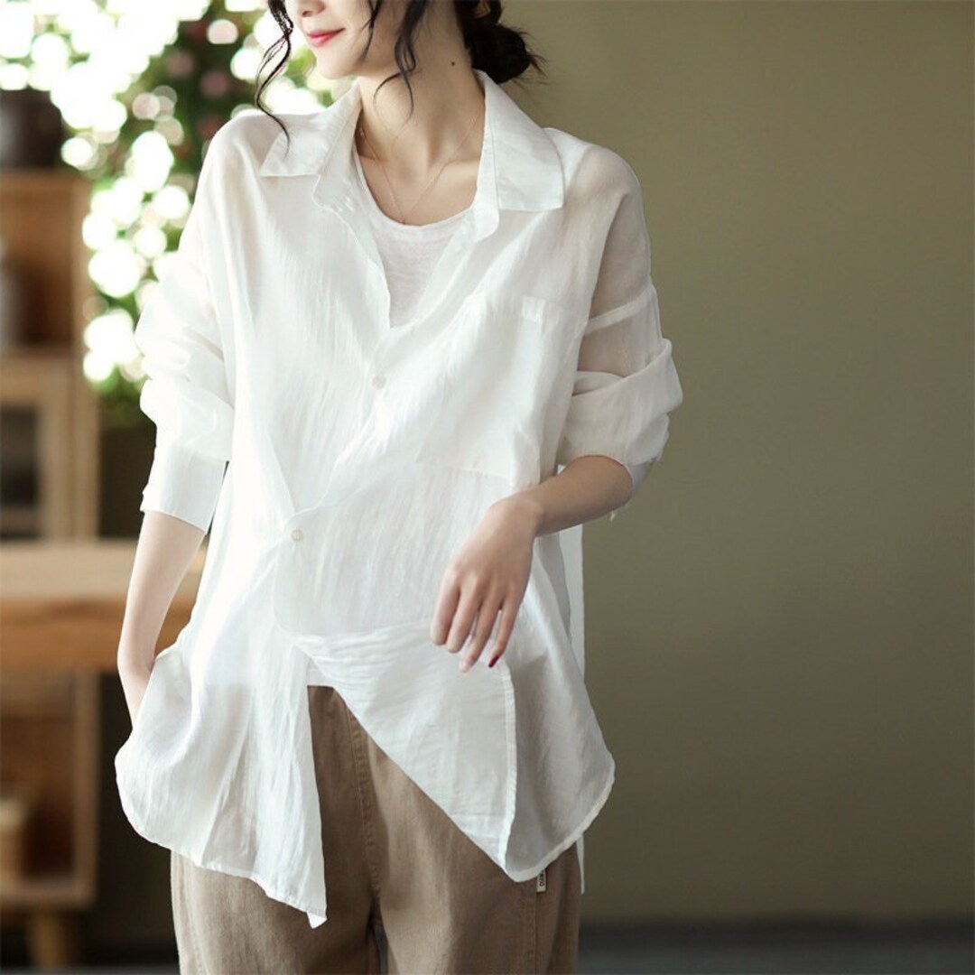 Women's Summer Linen Shirt Loose Cotton Linen Shirt Plus Etsy