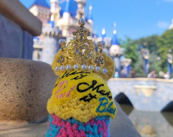 Disney Aurora Sleeping Beauty Keychain cupcake design crown Disney accessories accessory home décor handmade crochet resin bag loungefly