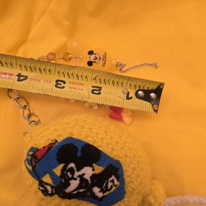 Disney vintage crocheted Balloon keychain with rhinestone accents mickey mouse image 8