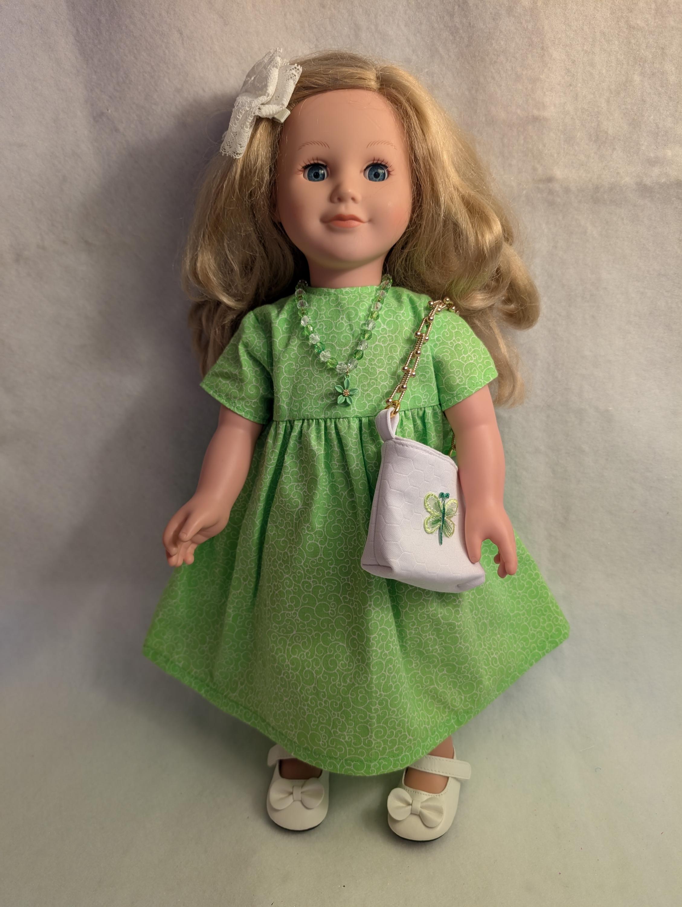 green doll dress Silk Velvet Marie Mini Baby Doll Dress