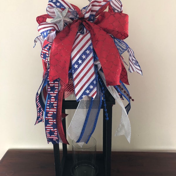 Patriotic lantern swag (lantern NOT included), Patriotic lantern swag, patriotic lantern decor, patriotic lantern, Memorial day lantern swag