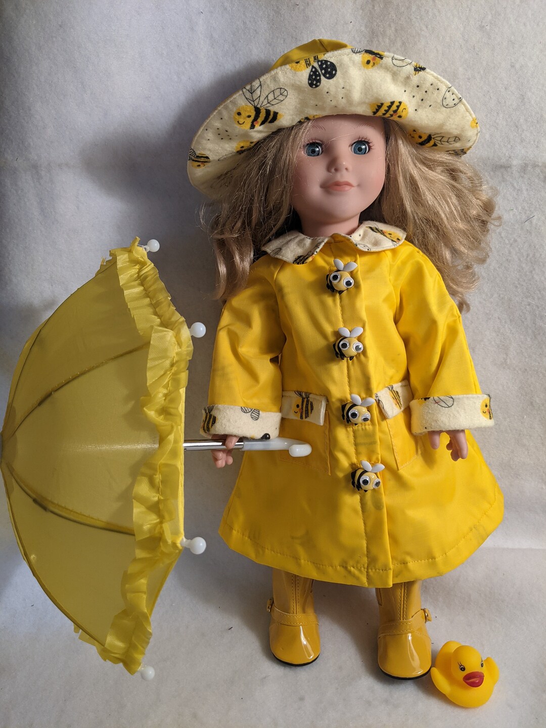 18 Doll Yellow Raincoat 18 Doll Rainhat 18 Etsy