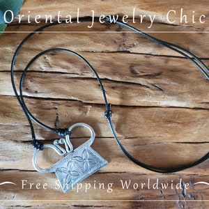 MIAO SILVER Pendant Necklace, Hmong Tribal Necklace, Boho Pendant, Adjustable Necklace, Gift For Her, Birthday Gift, Ethnic Oriental Jewelry