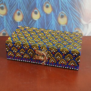 Handcrafted Thai Decorative Wooden Box Vintage Décor Hand Painted Trinket Jewelry Box Women Accessory Storage Organizer #130