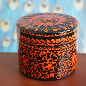 Handcrafted Thai Decorative Wooden Box Vintage Décor Hand Painted Trinket Jewelry Box Women Accessory Storage Organizer #213