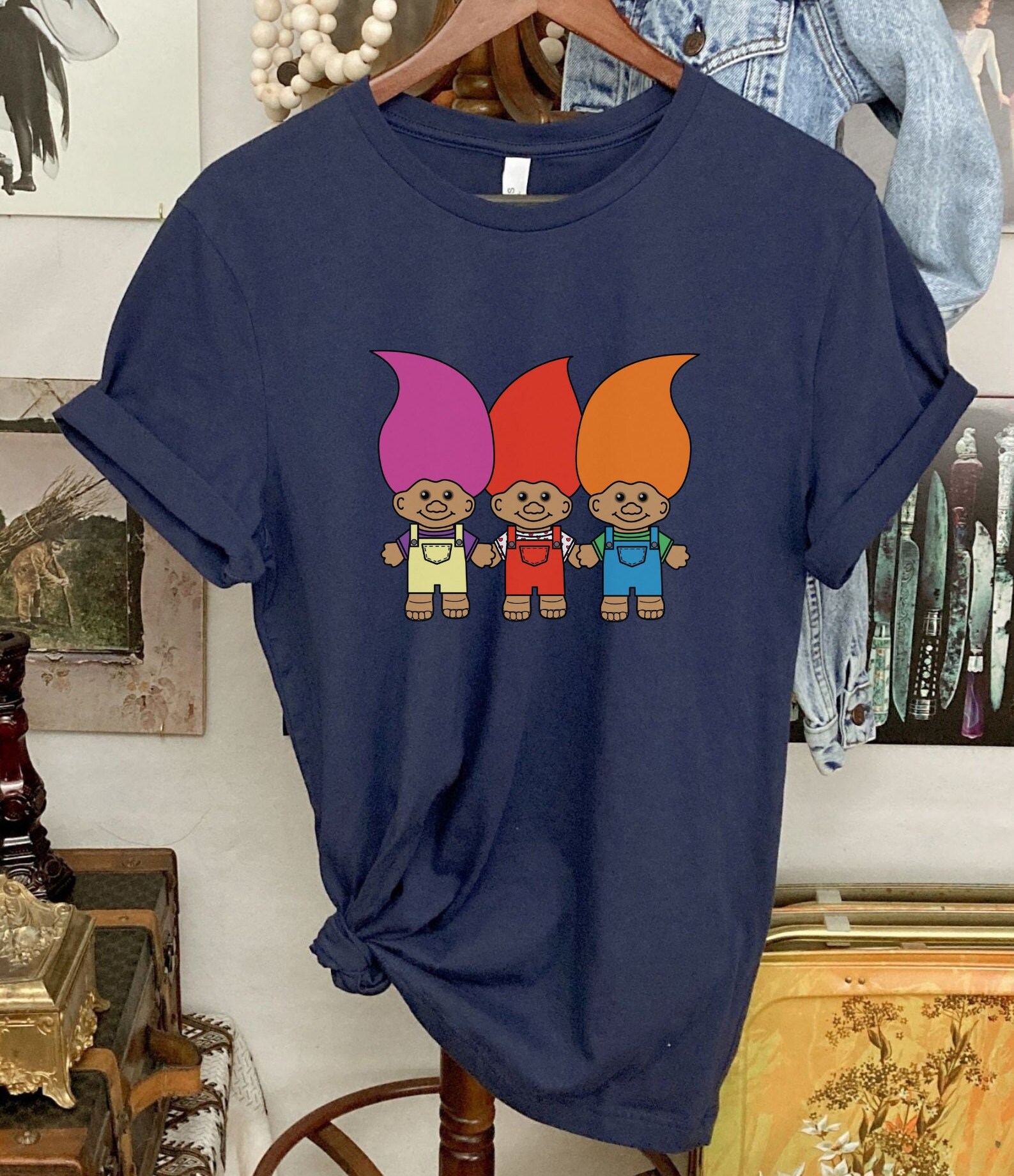 Troll トロール 80’s 90’s vintage tee Vintage 80s 90s Made in USA Treasure Trolls Cartoon T Shirt