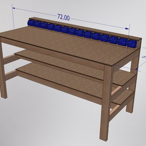 DIY Plans - Work Bench with Bins and Shelves - Digital Download