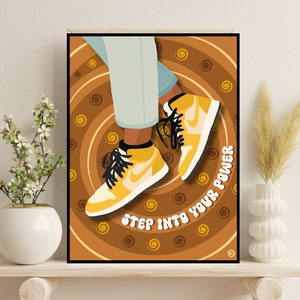 Black Girl Poster Art | Black Woman Art | Sneaker Poster Art | Sneaker Wall Art | Home Decor Gifts | Wall Decor Poster | Black Art