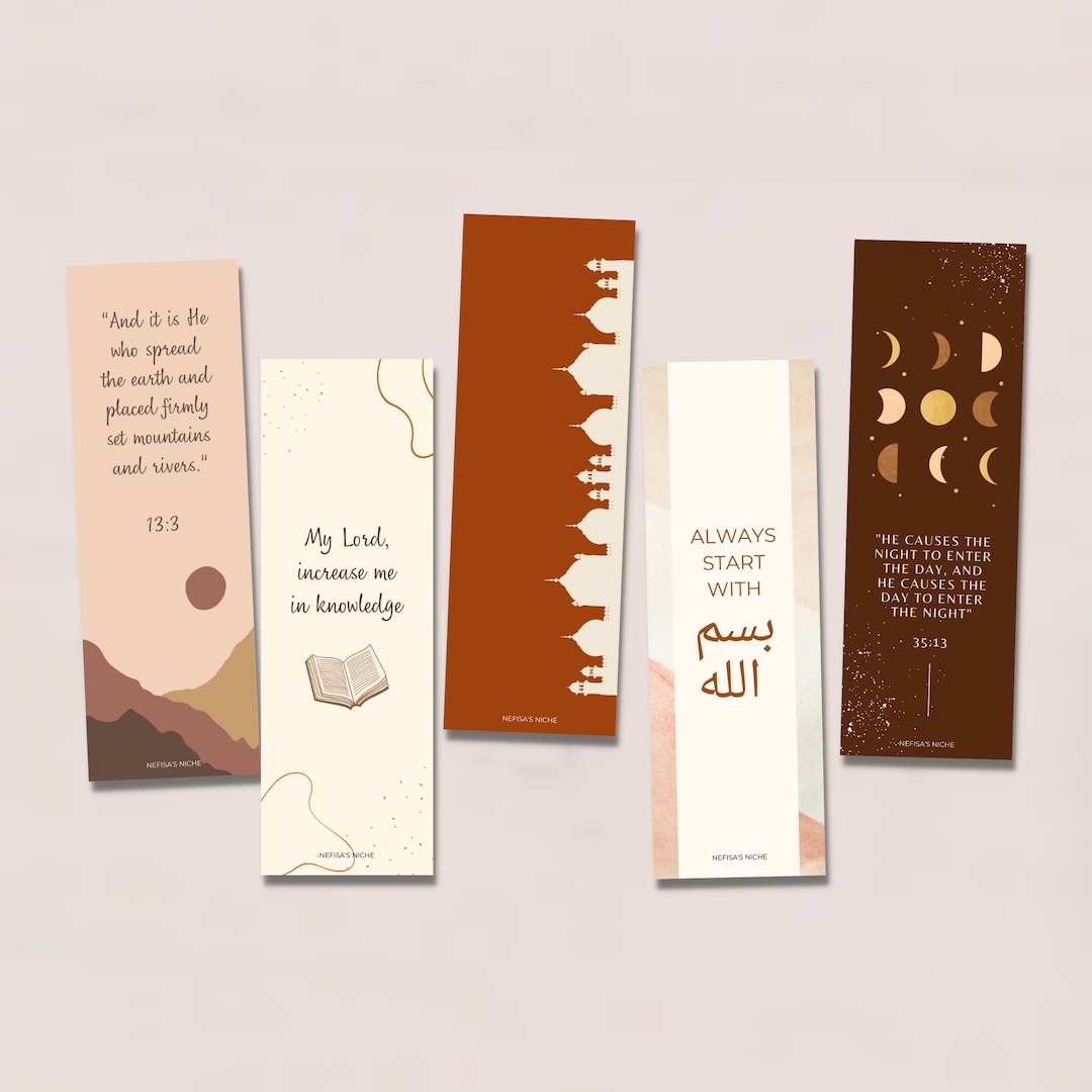 Islamic Bookmark Set Muslim Bookmark Set Quran Bookmark Set Ramadan