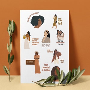 Black Girl Sticker Sheets | Melanin Sticker Sheets | Laptop Stickers | Planner Stickers | Sticker Sets | Journal Stickers | Sticker Pack