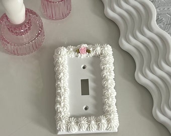 Coquette Floral Cake Wallplate Cover Single Light Switch