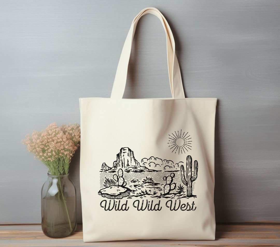 Wild Wild West Desert Tote Bag Western Graphic Tote Cowgirl Gift Rodeo ...