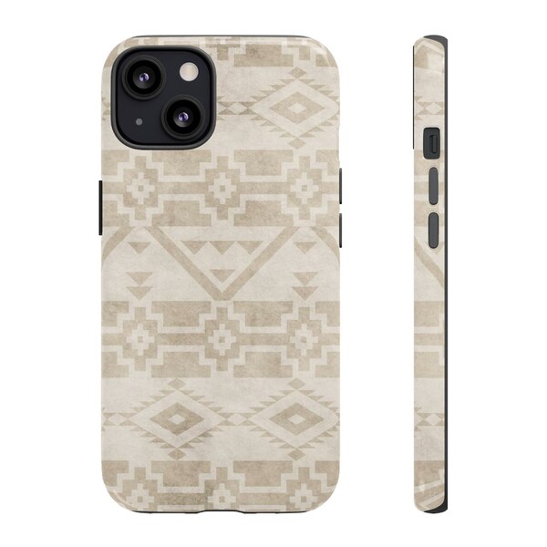 Tan boho tribal phone case | Aztec phone case | Smartphone case | Southwestern phone case | Boho phone case | Vintage gift | Rustic phone