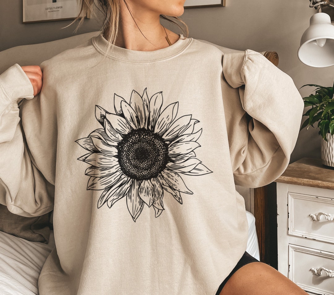 Sunflower Sweatshirt Sunflower Graphic Tee Boho Flower - Etsy