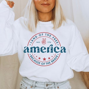 Red White and Blue sweatshirt | USA shirt | America tshirt | Fourth of July | 4th of July | Patriotic graphic tee | Independence day shirt