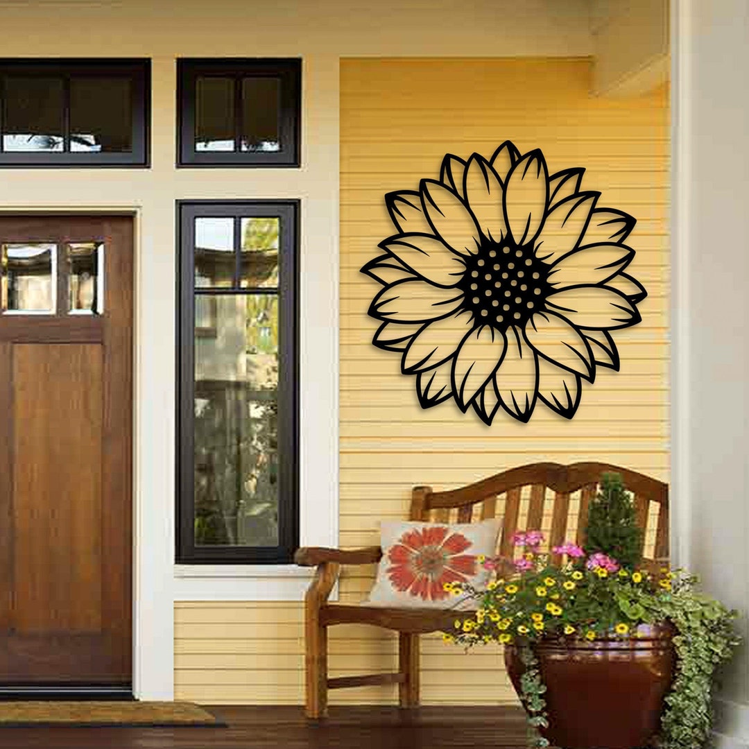 Sunflower Metal Wall Art Etsy
