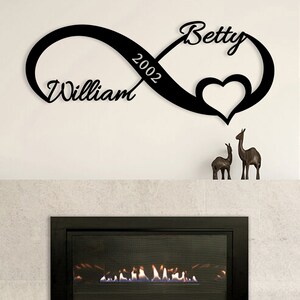 Custom Infinity With Heart Metal Wall Art