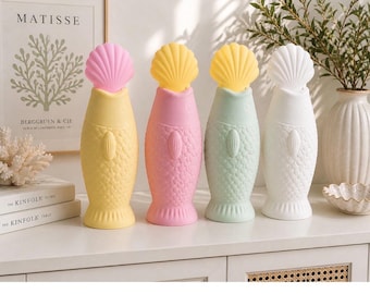 Glow Sardine Lamp Set | Colour Changing Mood Light | Coastal Scandi Decor | LED Ambient Lamp with Remote | Pastel Fish Light | Unique Home