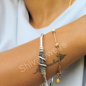 Twirl Sterling Silver Bangle, Stacking Silver Bangle, Silver Plain Thick Bangle for Women, Bangle, Silver Bangle, Boho Bangle, Gift for Her