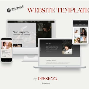 Showit Website-Website template-Makeup artist website template-Photographer website-Website template design-Portfolio-Elegant website