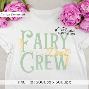 Fairy Dust Crew verjaardagsshirt PNG, bijpassende familiefeest T-shirt, Fairies Tea Party thema 2e verjaardag, twee schattige Fairy Dust Tee, aangepast