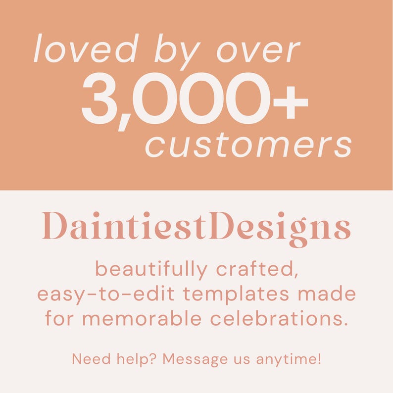 DaintiestDesigns brand slide showing social proof loved by over 3000 customers