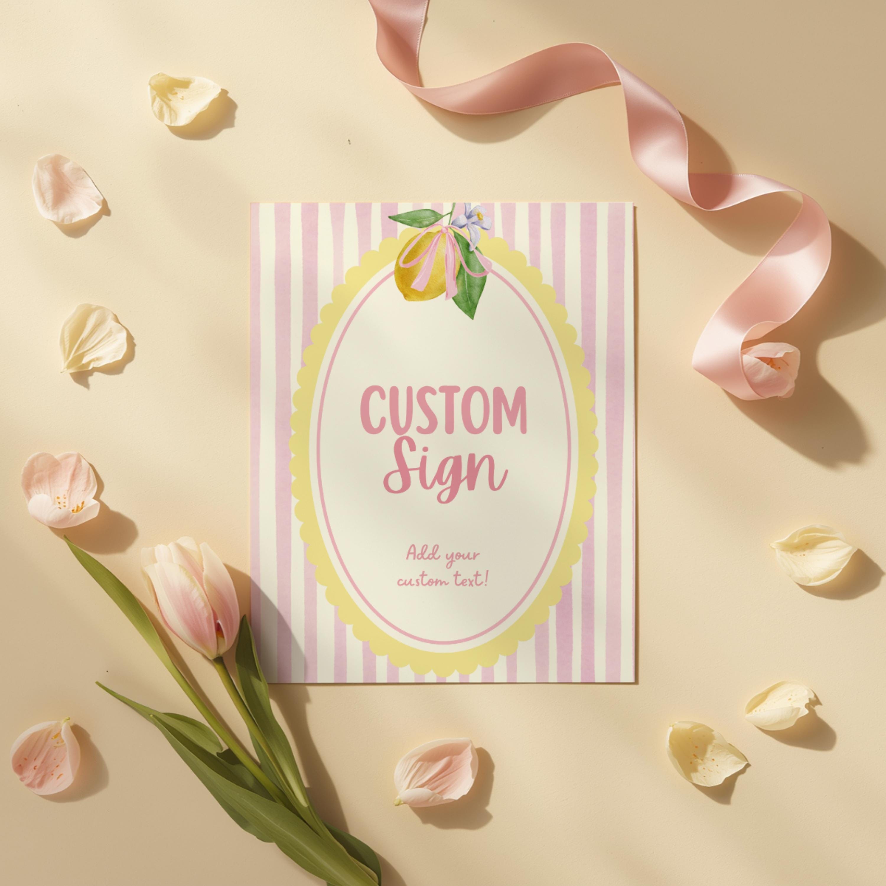 Freshly Custom Sign Template, Editable 8x10 Canva Party Sign ...
